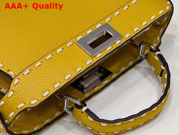 Fendi Peekaboo Iseeu Small Yellow Selleria Bag Replica