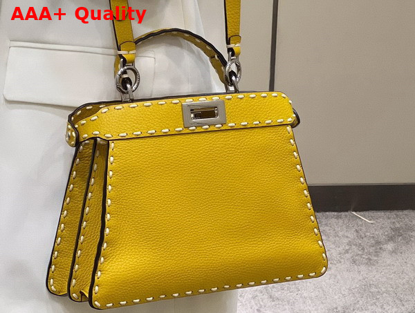 Fendi Peekaboo Iseeu Small Yellow Selleria Bag Replica