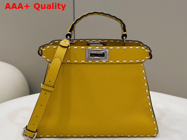 Fendi Peekaboo Iseeu Small Yellow Selleria Bag Replica