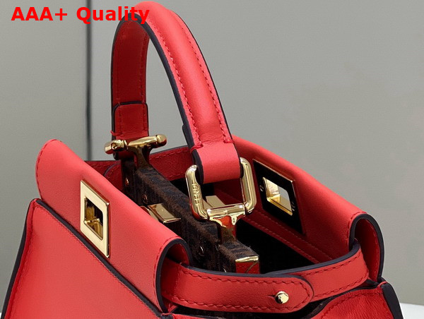 Fendi Peekaboo Mini Bag in Red Leather Replica