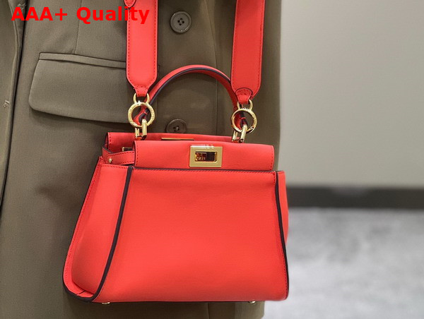 Fendi Peekaboo Mini Bag in Red Leather Replica