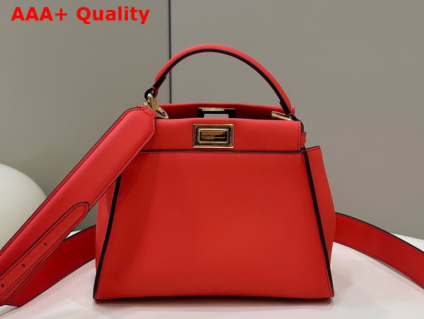 Fendi Peekaboo Mini Bag in Red Leather Replica