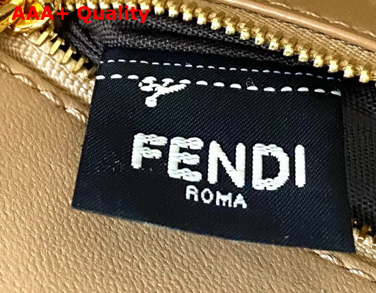 Fendi Peekaboo Mini Beige Braided Leather Bag Replica