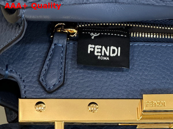 Fendi Peekaboo Mini Blue Selleria Bag with Oversize Topstitching Replica