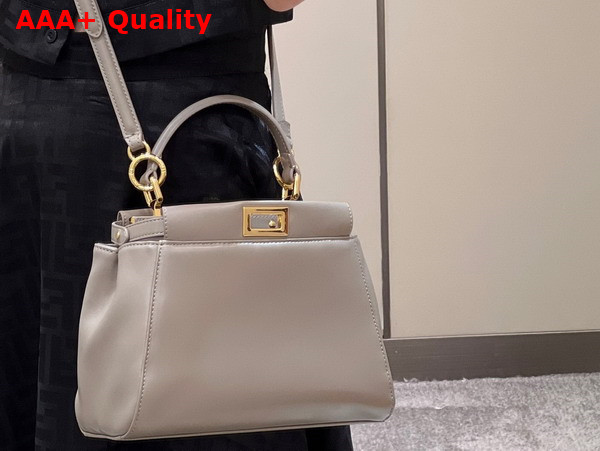 Fendi Peekaboo Mini Dove Gray Nappa Leather Bag Replica