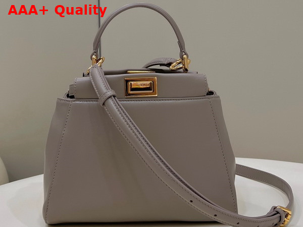 Fendi Peekaboo Mini Dove Gray Nappa Leather Bag Replica