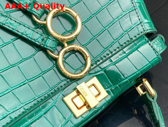 Fendi Peekaboo Mini Green Crocodile Handbag Replica