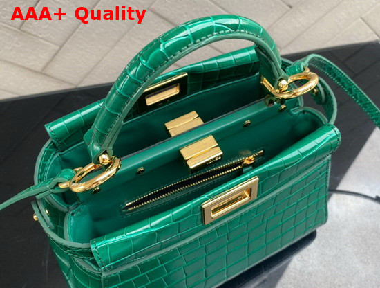 Fendi Peekaboo Mini Green Crocodile Handbag Replica