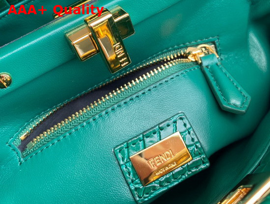 Fendi Peekaboo Mini Green Crocodile Handbag Replica