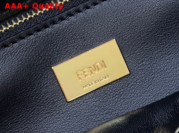 Fendi Peekaboo Mini Handbag in Black Woven Leather Replica