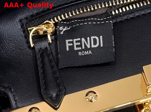 Fendi Peekaboo Mini Handbag in Black Woven Leather Replica