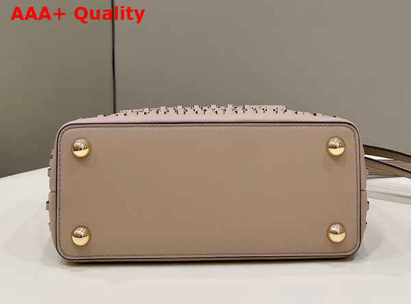 Fendi Peekaboo Mini Handbag in Nude Woven Leather Replica