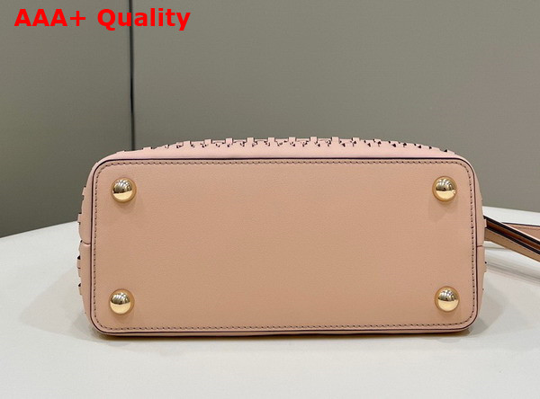 Fendi Peekaboo Mini Handbag in Pink Woven Leather Replica