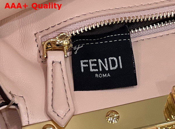 Fendi Peekaboo Mini Handbag in Pink Woven Leather Replica