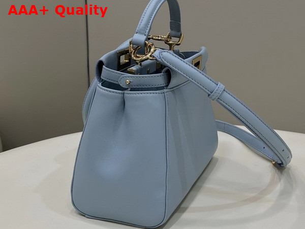 Fendi Peekaboo Mini Light Blue Nappa Leather Bag Replica