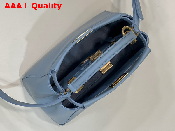 Fendi Peekaboo Mini Light Blue Nappa Leather Bag Replica