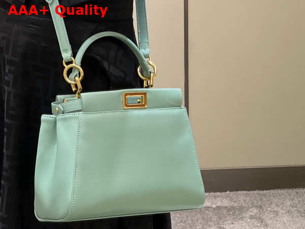 Fendi Peekaboo Mini Light Green Nappa Leather Bag Replica