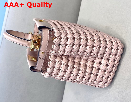 Fendi Peekaboo Mini Pink Braided Leather Bag Replica