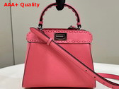 Fendi Peekaboo Mini Pink Selleria Bag with Oversize Topstitching Replica