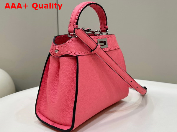 Fendi Peekaboo Mini Pink Selleria Bag with Oversize Topstitching Replica