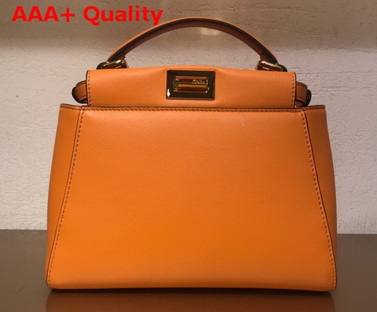 Fendi Peekaboo Mini Pocket Handbag in Orange Calf Leather Replica