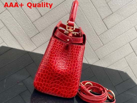 Fendi Peekaboo Mini Red Crocodile Handbag Replica