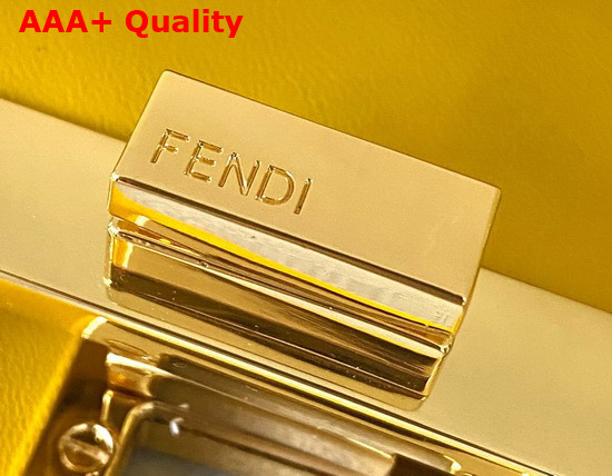 Fendi Peekaboo Mini Yellow Braided Leather Bag Replica