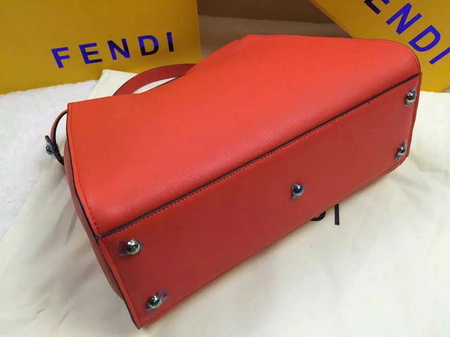 Fendi Peekaboo Regular Bag Red Smooth Calfskin for Sale