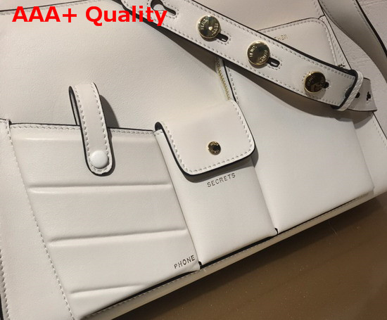 Fendi Peekaboo Regular Pocket Handbag in White Calf Leather Replica