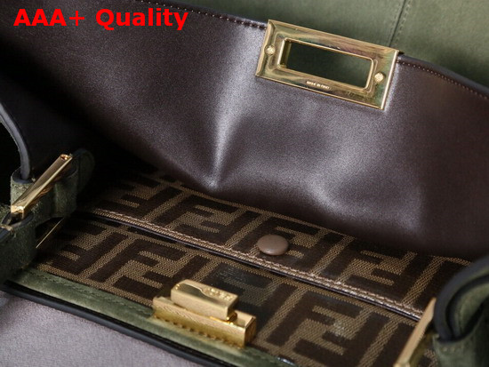 Fendi Peekaboo X Lite Khaki Suede Leather Bag Replica