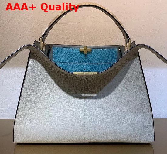 Fendi Peekaboo X Lite Large Handbag in Beige Romano Leather Replica