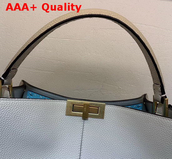 Fendi Peekaboo X Lite Large Handbag in Beige Romano Leather Replica