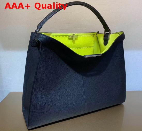 Fendi Peekaboo X Lite Large Handbag in Blue Romano Leather Replica