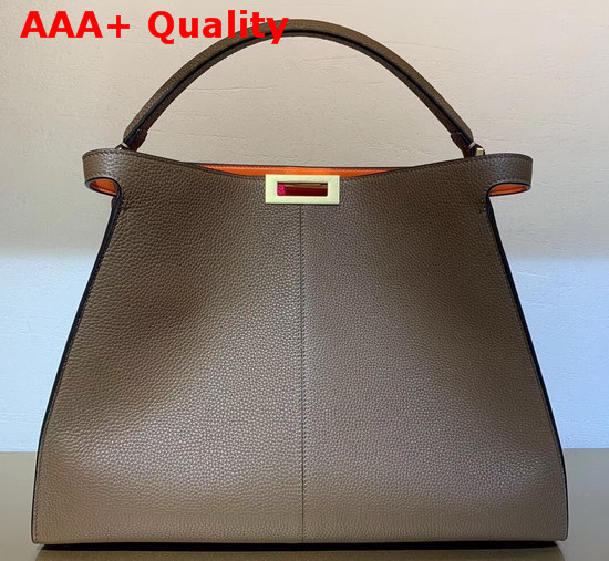 Fendi Peekaboo X Lite Large Handbag in Brown Romano Leather Replica