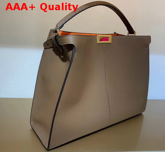 Fendi Peekaboo X Lite Large Handbag in Brown Romano Leather Replica