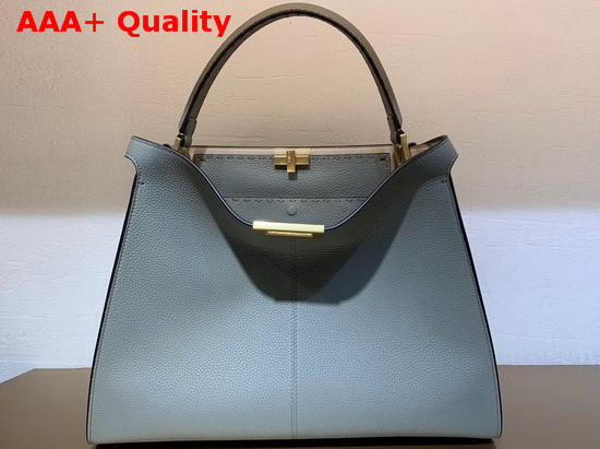 Fendi Peekaboo X Lite Large Handbag in Light Blue Romano Leather Replica