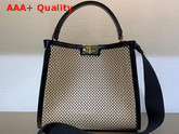 Fendi Peekaboo X Lite Medium Bag in Beige Perforated Calf Leather Replica