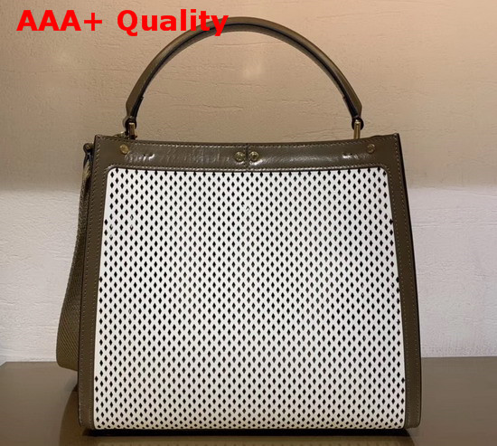 Fendi Peekaboo X Lite Medium Bag in White Perforated Calf Leather Replica