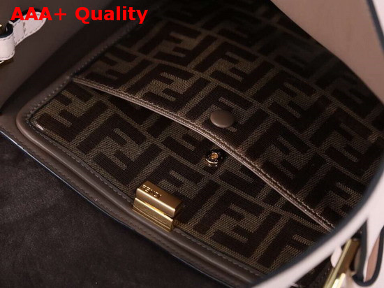 Fendi Peekaboo X Lite Regular Handbag in Beige Calfskin Replica