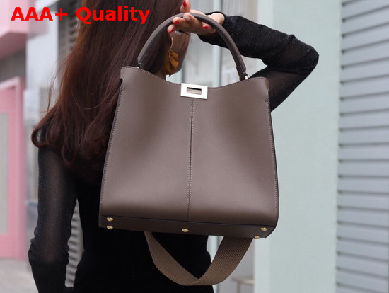 Fendi Peekaboo X Lite Regular Handbag in Brown Calfskin Replica