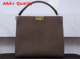 Fendi Peekaboo X Lite Regular Handbag in Brown Calfskin Replica