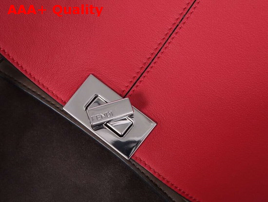 Fendi Peekaboo X Lite Regular Handbag in Red Calfskin Replica