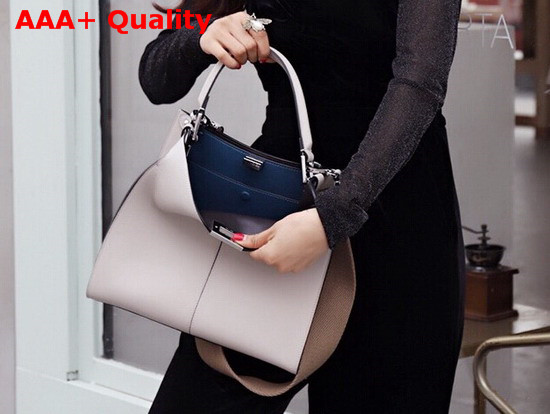 Fendi Peekaboo X Lite Regular Handbag in White Calfskin Replica