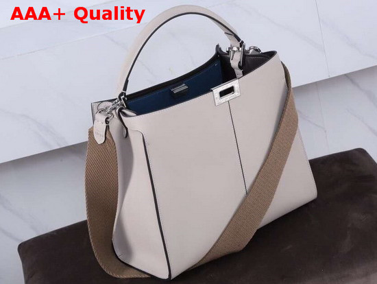 Fendi Peekaboo X Lite Regular Handbag in White Calfskin Replica