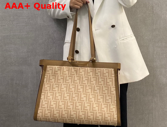 Fendi Peekaboo X Tote Beige FF Wool Bag Replica