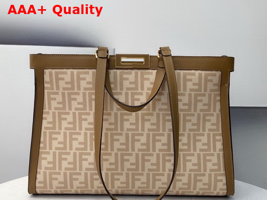 Fendi Peekaboo X Tote Beige FF Wool Bag Replica