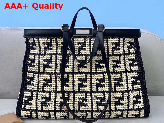 Fendi Peekaboo X Tote Black FF Raffia Bag Replica