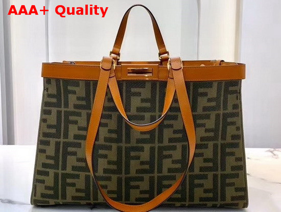 Fendi Peekaboo X Tote Green Canvas Bag Replica