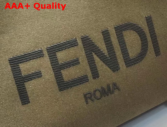 Fendi Peekaboo X Tote Green Canvas Shopper Replica