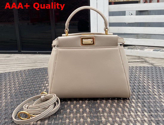 Fendi Peekaboo XS Beige Nappa Leather Replica